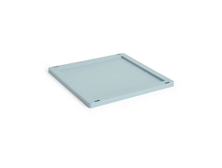 HAY Colour Crate Square/Cube lock plastic medium Dusty blue