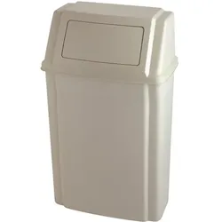 Wandmülleimer Rubbermaid Profile mit Pushdeckel beige 57 L geeignet als Wandabfallbehälter