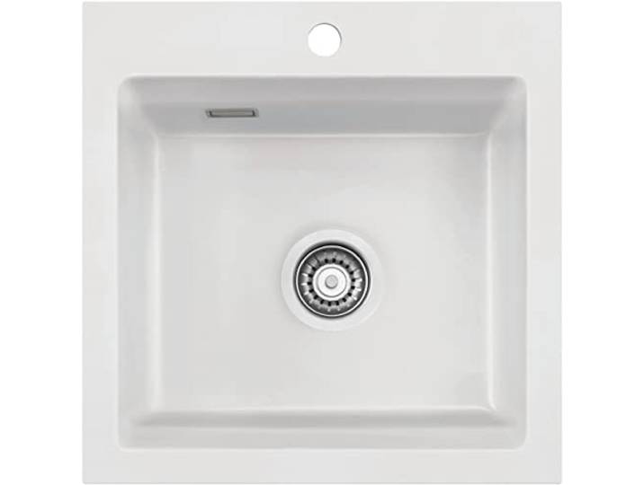 Flächenbündige Spüle KARA 51 F in POLAR mit Handbetätigung/ab Schrankbreite 50 cm/Einbauspüle