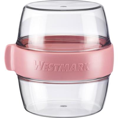 Lunchbox WESTMARK "Pocketbox »Maxi«, 700 ml", rosa, B:12,38cm H:11,34cm L:11,7cm, Kunststoff, Lebensmittelaufbewahrungsbehälter, Lunchbox, Meal-Prep Dose to go, 2 x 350 ml, für Joghurt, Obst, Gemüse