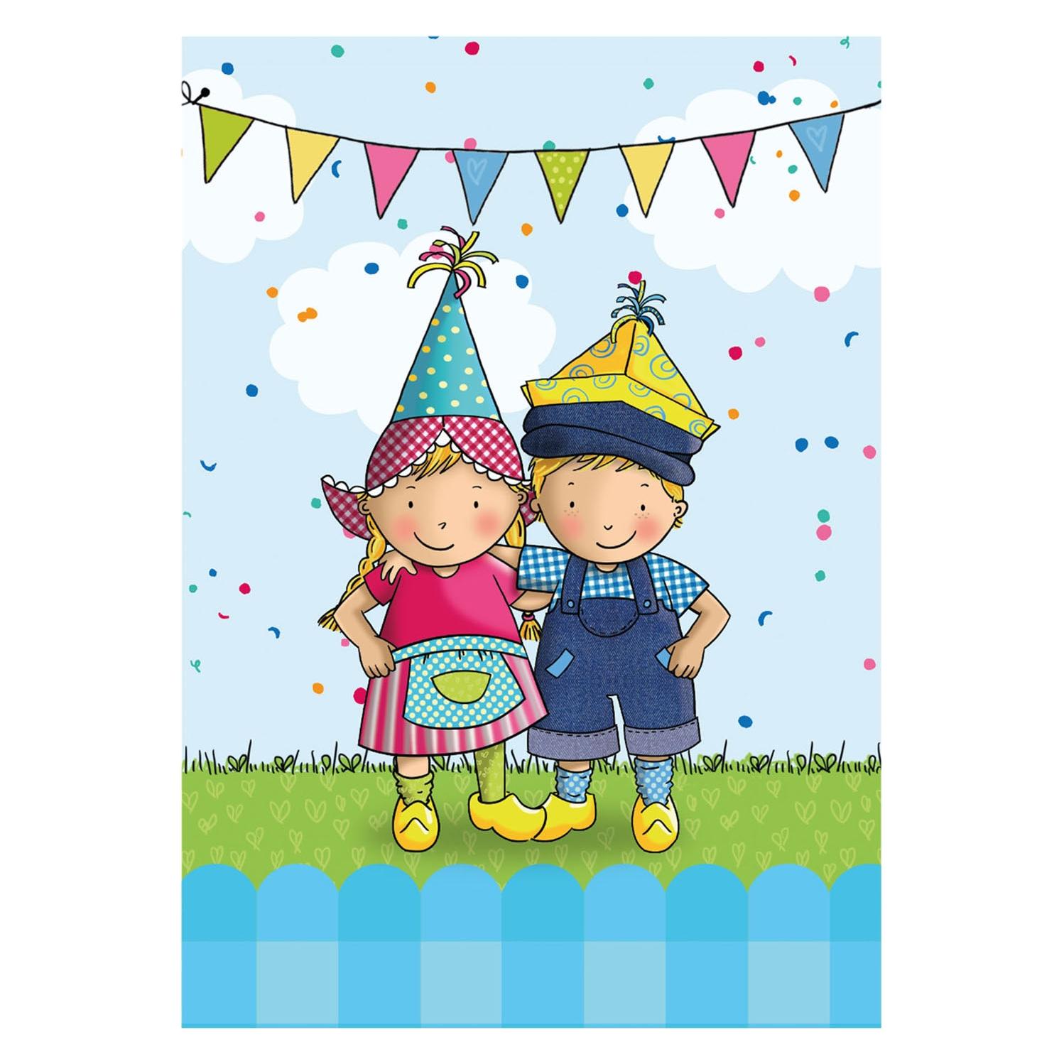 Haza Witbaard Fien &amp Teun Partytüten mit Aufklebern 20x13cm FSC - 8 Stück. (8x) (76446060)