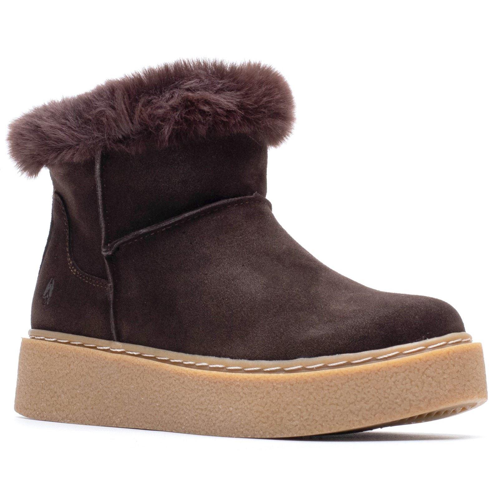 Hush Puppies Becca Wildleder Damen Schokoladen Winter-Stiefeletten
