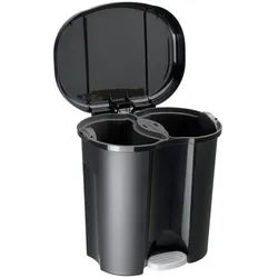 Rotho Treteimer Pila 2x10 Liter Kunststoff Schwarz