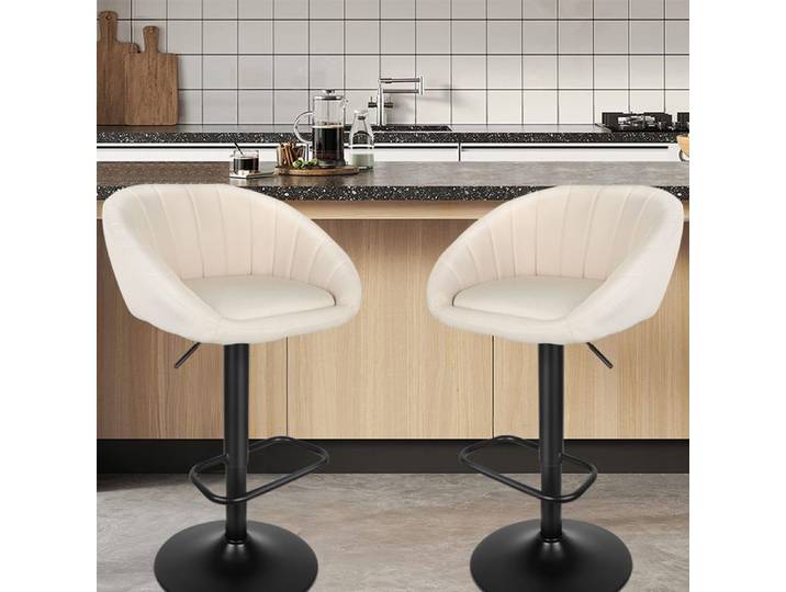 JEOBEST 2pcs Tabourets de Bar Chaises de Salle à Manger Corps en Métal Fauteuils en Forme de Coquillages Chaises de Cuisine