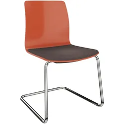 Dauphin Fiore Freischwinger Kunststoff Besucherstuhl - Englischrot (RAL 0405050) / Verchromt
