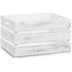 Aufbewahrungsbox Vintage 39 x 29 cm Holz Weiß L (Large)