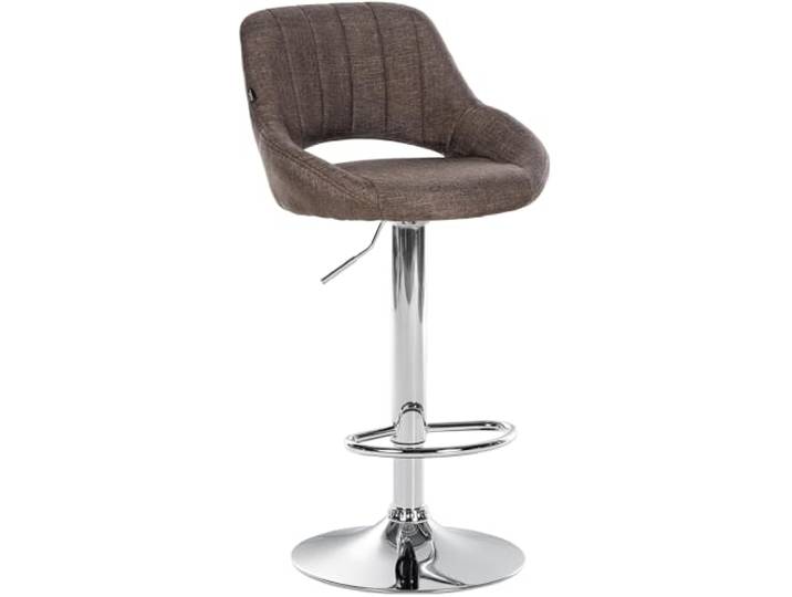 CLP Barhocker höhenverstellbar mit Lehne Milet, Barstuhl gepolstert Stoffbezug, Tresenstuhl mit Metallgestell drehbar, Farbe: braun, Gestellfarbe: Chrom