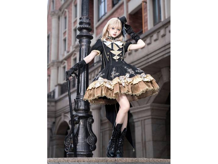Nouveau Vow doré Lolita Original Lolita Op robe à manches courtes été Campus étudiant doux Style gothique robe ensemble