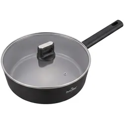 Swiss haus 24 cm tiefe Bratpfanne mit Glasdeckel, Pfanne + Kochtopf, Schwarz