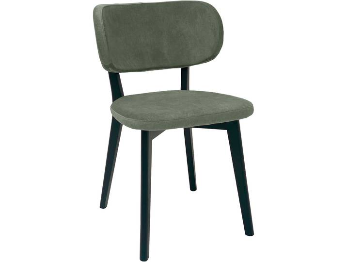 4-Fußstuhl MASSIVLINE & MORE Luxy Stuhl, Esszimmerstuhl, Küchenstuhl , grün (schwarz, grün), B:52cm H:83cm T:59,5cm, Polyester, Stühle, 4-Fußstuhl, Buche schwarz