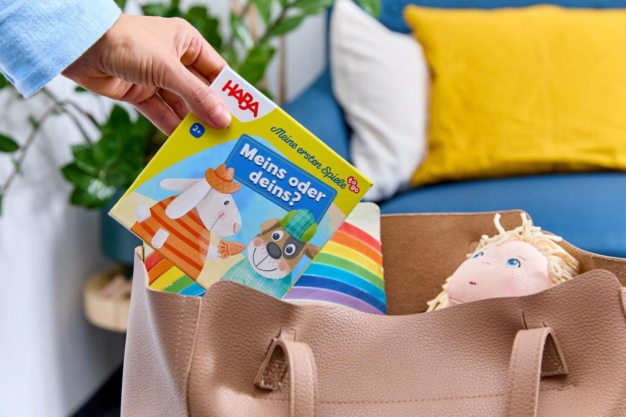 Haba Leer- en spelset Mijn eerste spelletjes Jouw of Mijn? Kleurrijk kartonnen spel