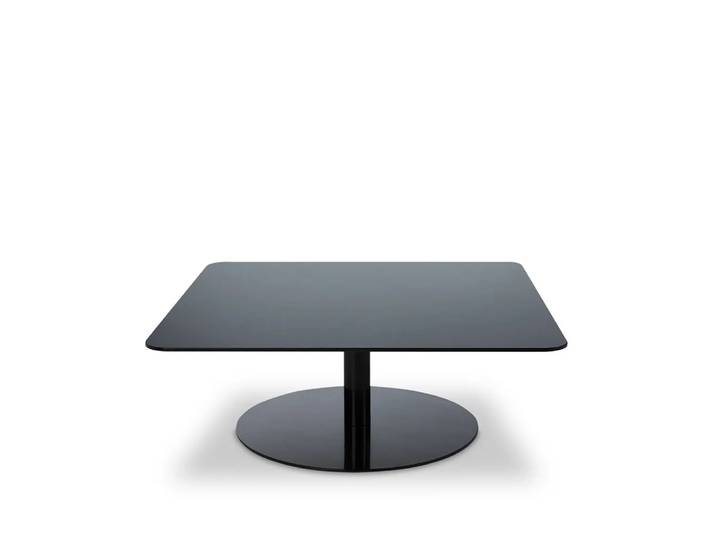 Tom Dixon Flash Couchtisch 80x80 cm Schwarzes Spiegelglas-schwarzes Gestell
