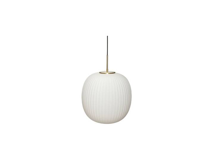 Grande suspension en verre blanc, E27, 1 ampoule, 25 W, ronde - H