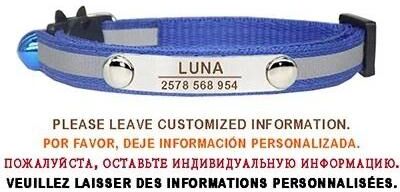 Uplift Essentials Custom Reflective Adjustable Safety Cat Collar blue