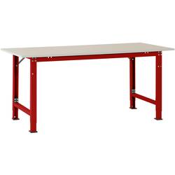 Manuflex AS0032.3003 Packtisch PACKPOOL Spezial mit Melaminplatte, BxTxH = 2000 x 800 x 722-1022 mm Rubin-Rot