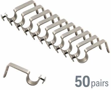 "InStyleDesign Single Brackets for 1"" Rod ( 50 pairs )"