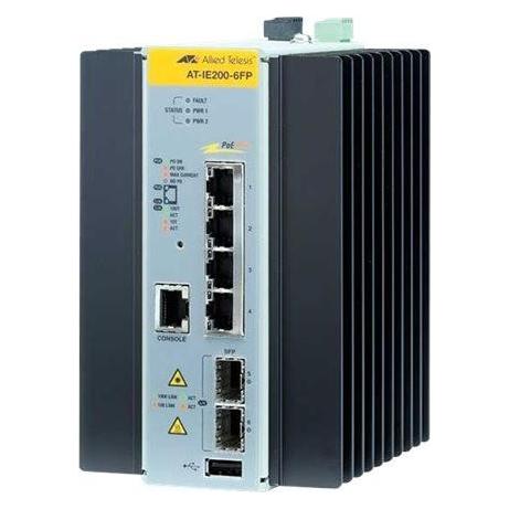 Allied Telesis L2 IE M.FE 4 POE+ +2GE TX/SFP (6 Ports) (AT-IE200-6FP-80)