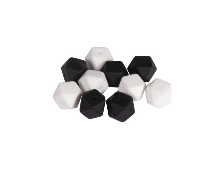 Silikonperlen Hexagon, 14mm ø, SB-Btl 10Stück