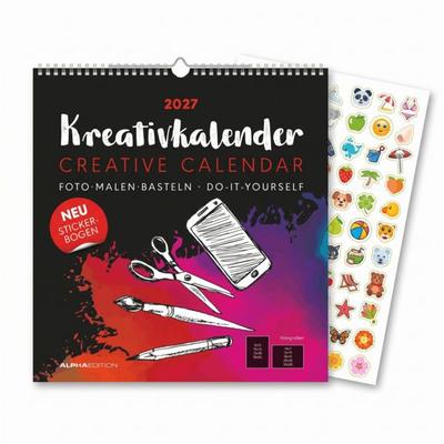 Kreativkalender XL schwarz 2027