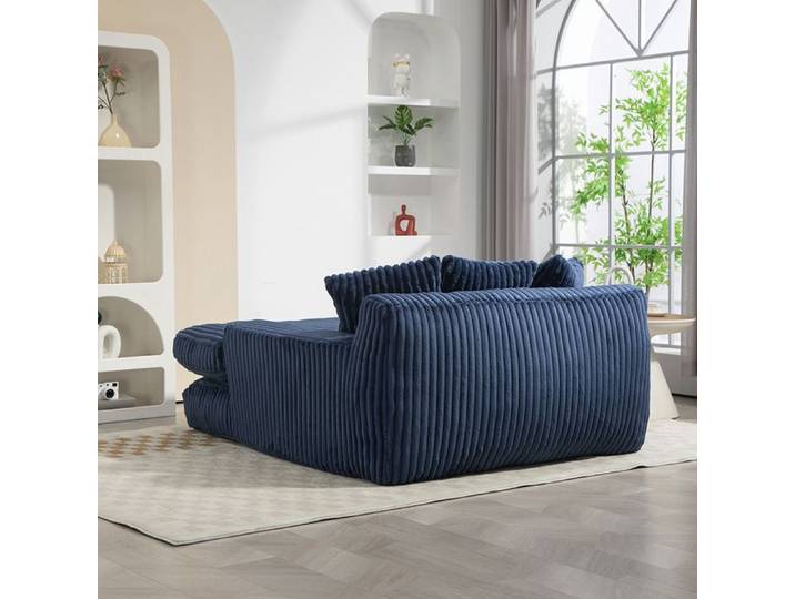 Canapé Cloud Couch 1 place Velours côtelé bleu marine salon appartement bureau