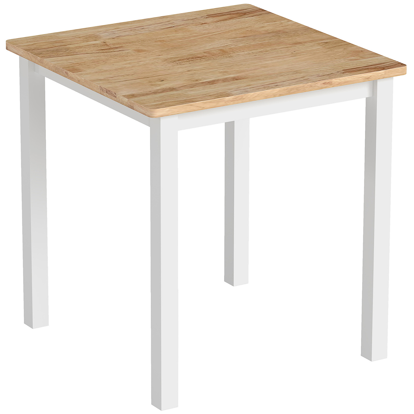 HOMCOM Eettafel van natuurlijk rubberhout voor 4 personen