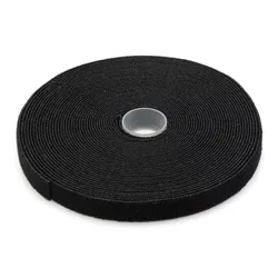 DIGITUS Klettband auf Rolle Gewebe, 10m x 15mm x 2,6 mm, auf Rolle, sw