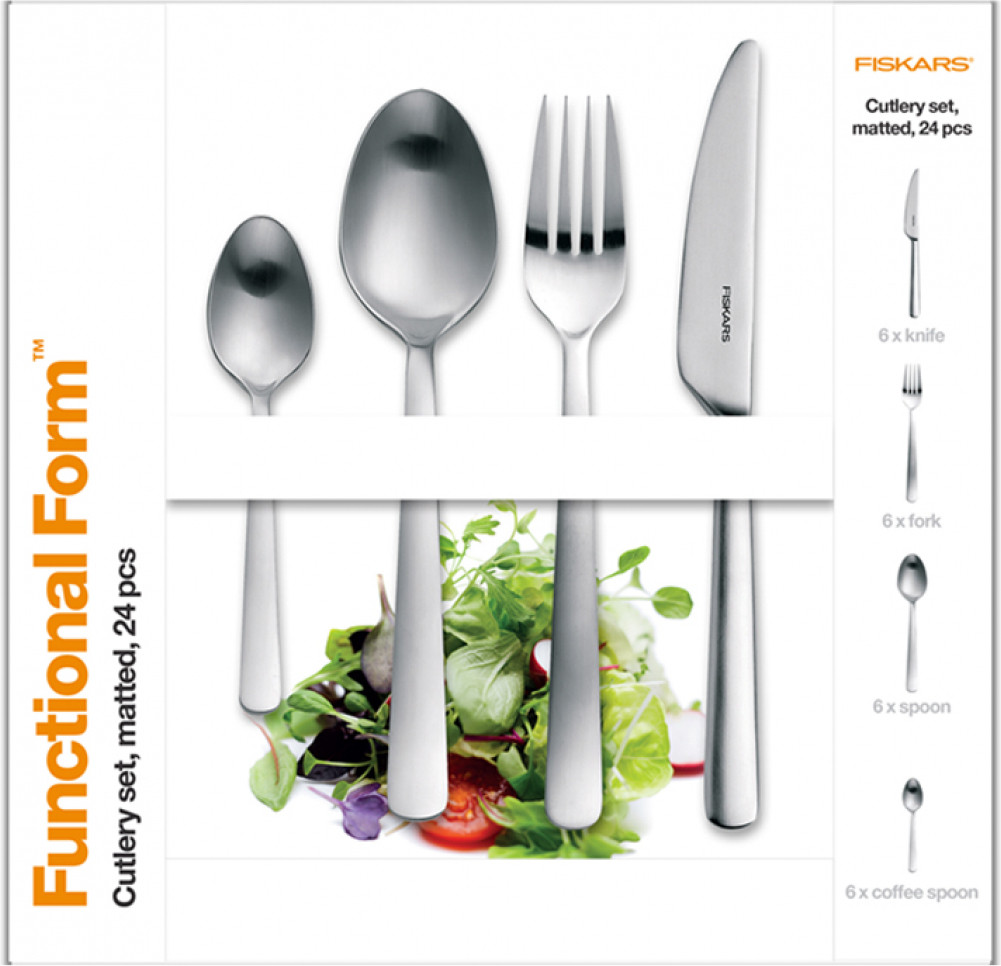 Fiskars Functional Form Bestekset, 24-delig, mat afwerking