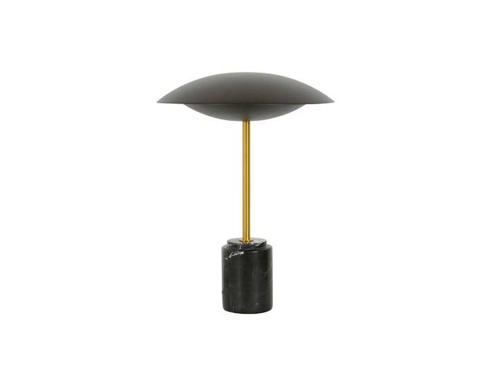 Tischleuchte, Schwarz, Metall, rund, 30x42x30 cm, Europäischer Sicherheitsstandard, Kippschalter, Lampen & Leuchten, Innenbeleuchtung, Tischlampen, Tischlampen