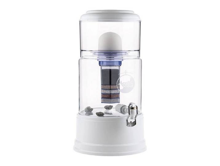 AcalaQuell Wasserfilter Standfilter Smart - mit handgefertigtem Glasbehälter (8 Liter), ideal für 2-4 Personen