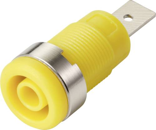 TRU COMPONENTS MP-32 gelb Sicherheits-Einbaubuchse 4mm NI F6,3 Gelb Bulk