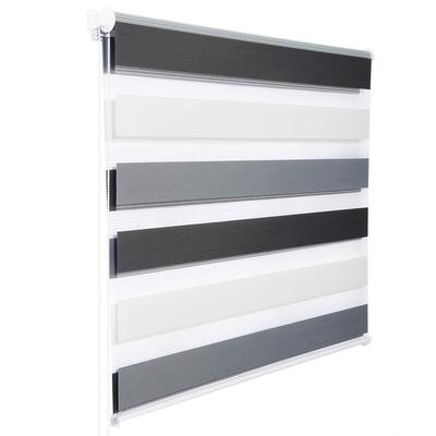 Helloshop26 - Doppelrollo Zebra Day and Night doppelter Stofflagen 90x150cm weiß grau anthrazit 19_0000859