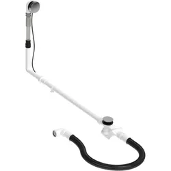 Duravit Quadroval Ab- und Überlaufgarnitur 792210000001000 Bowdenzuglänge 110 cm, d= 5,2cm, mit flexiblem Ablaufschlauch, chrom