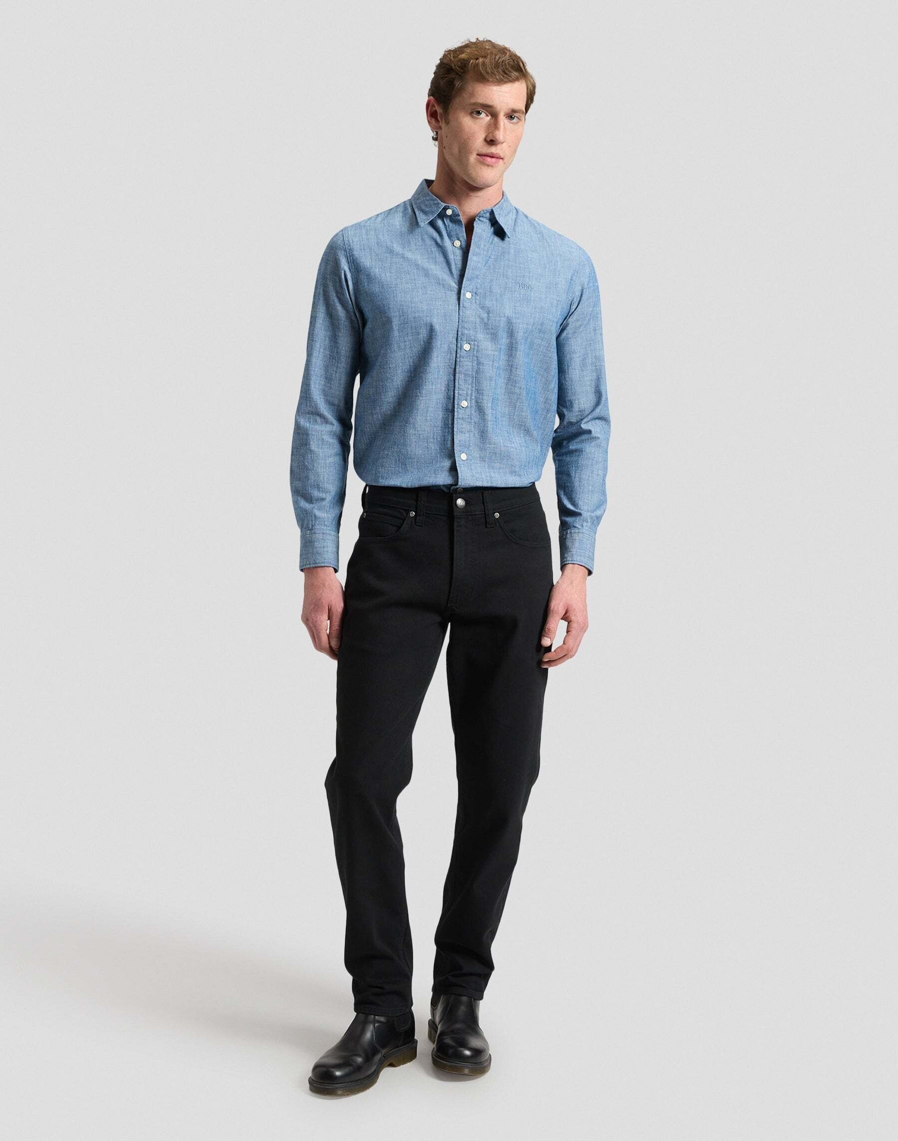 Tapered-fit-Jeans LEE "Lee Jeans David", Herren, Gr. 34, Länge 32, schwarz, Jeans Tapered-fit-Jeans schwarz 34, Länge 32