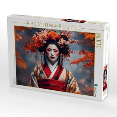 CALVENDO Puzzle Geisha im Herbst | 1000 Teile Lege-Größe 64x48cm Foto-Puzzle für glückliche Stunden