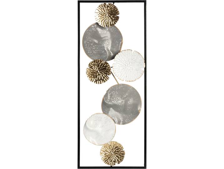 Metallbild BÖNNINGHOFF ABSTRAKT 25x61 cm – Deko modern , gold (farbe bild(er): weiß, gelb, grau), B:25cm H:61cm T:1,91cm, Metall, Bilder, Metallbild, Wanddekoration