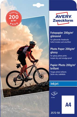 Avery-Zweckform Superior Photo Paper Inkjet BIG PACK 2572-50 Fotopapier DIN A4 200 g/m² 50 Blatt Hochglänzend