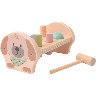 Klopfbank STERNTALER "Hund Lucky", beige (natur, bunt), Motorikspielzeug, BabyB:22cm H:13,3cm T:11cm, Holz, B:22cm H:13,3cm T:11cm