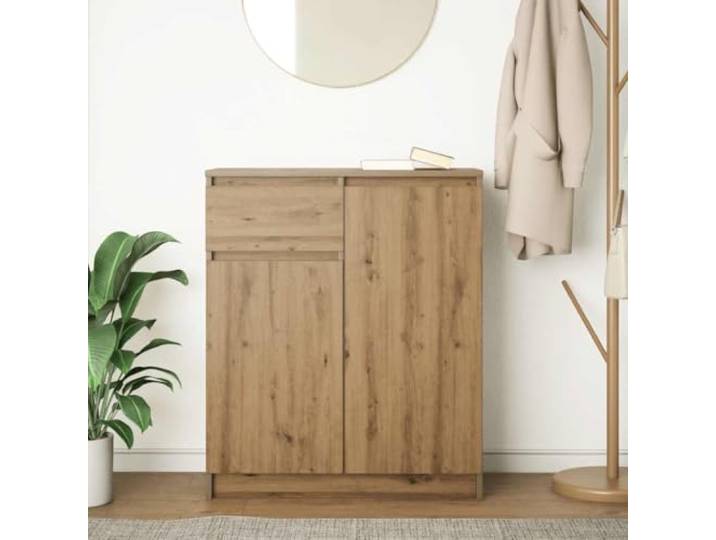 KTHLBRH Sideboard mit Schublade Eiche Handwerk 71 x 35 x 84 cm Technisches Holz, 2 Türen, 2 Einlegeböden, 1 Schublade, individuelle Montage, einfache Wartung