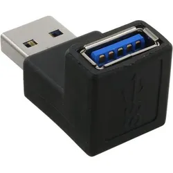 INLINE USB 3,0 Adapter, Stecker A -> Buchse A, gewinkelt 90°