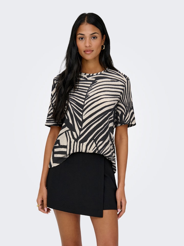 JDY Bluse "Debbie" in Schwarz/ Weiß - S