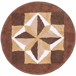 BADTEPPICH Mosaik, rund 60 cm, 100 % Baumwolle