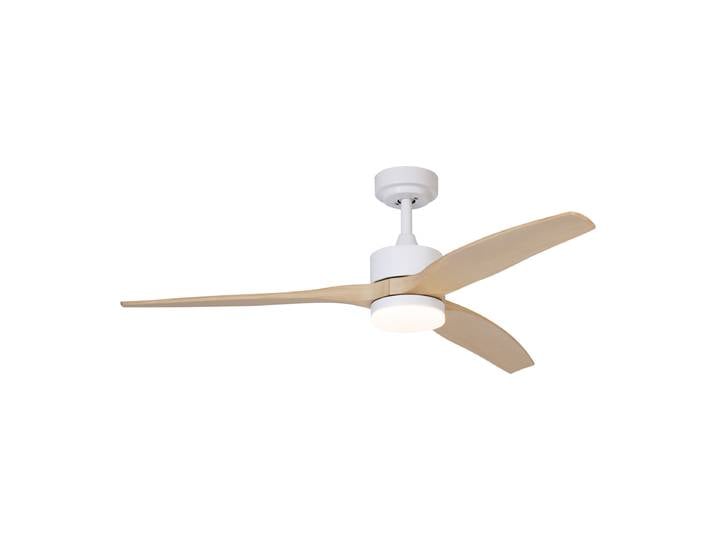 Ventilateur de plafond intelligent blanc avec impression bois