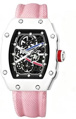 Fashion Sheath Ultra Thin Barrel Quartz Watch For Men And Women pink