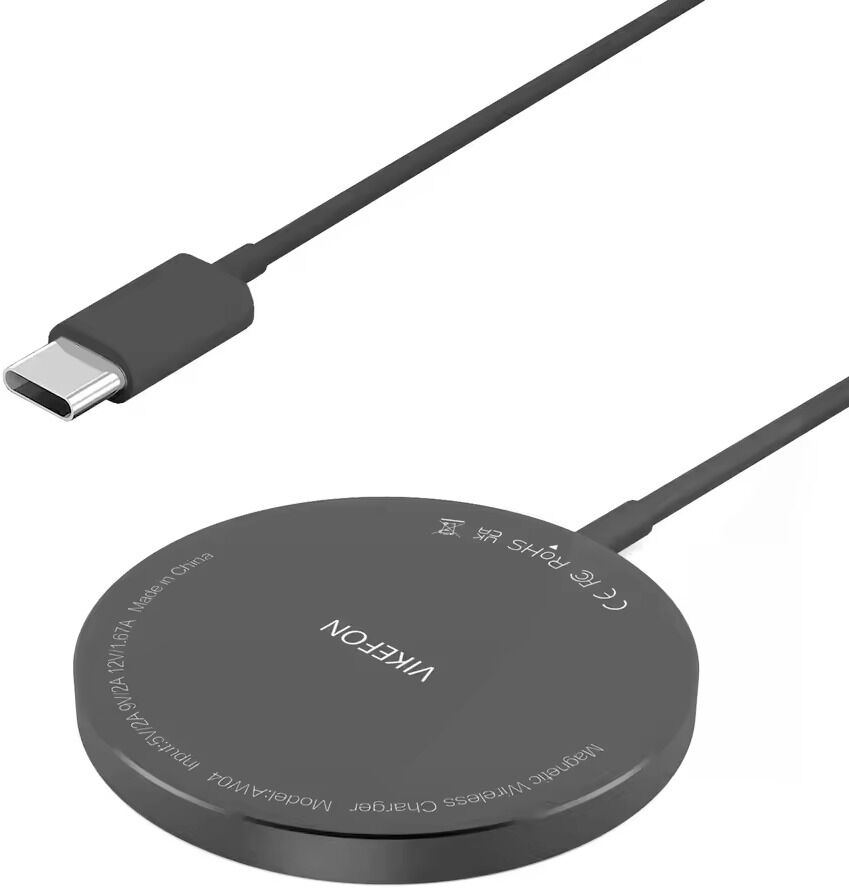 Budget Vikefon Wireless Fast Charger with MagSafe Magnetic Ring-Zwart (Diversen) Nieuw