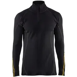 Flammschutz Unterhemd Half-Zip "4796" - S - schwarz