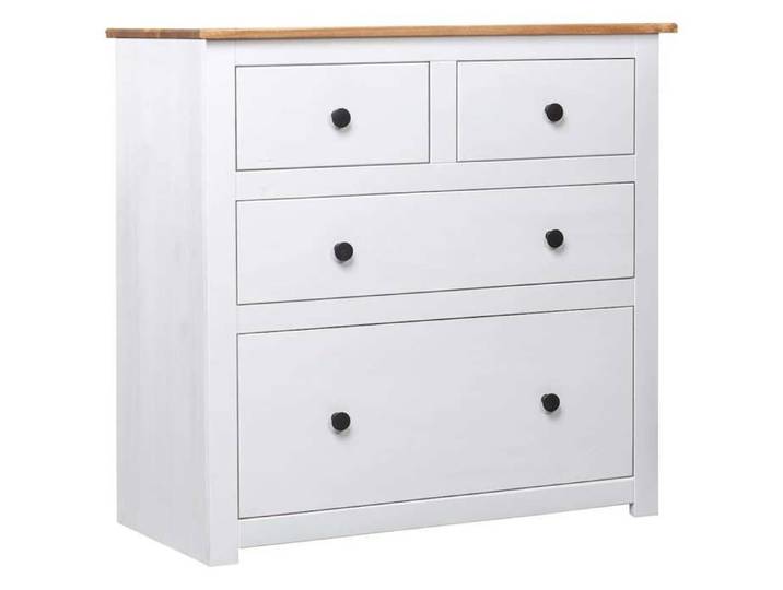 NGM - NEUF Enfilade de rangement Blanc - Buffet bas Blanc - 80x40x83cm Pin Gamme Panama 127 167342919557