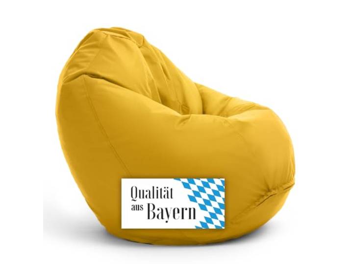 Bruni Bean Bag Classico M in Gelb - Sitzsack Outdoor und Indoor mit Innensack zum Zocken & Lesen, Abnehmbarer Bezug, lebensmittelechte EPS-Perlen als Bean-Bag-Füllung, aus Deutschland