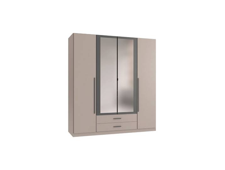 Drehtürenschrank 180/199/58 cm Graphitfarben, Grau, Sahara