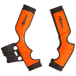 Racetech, Motorrad Zubehör, (RTECH) RAHMENSCHUTZ (SET) BI-MATERIAL SUPER GRIP KTM SX 65 '16-'24 FARBE ORANGE / SCHWARZ