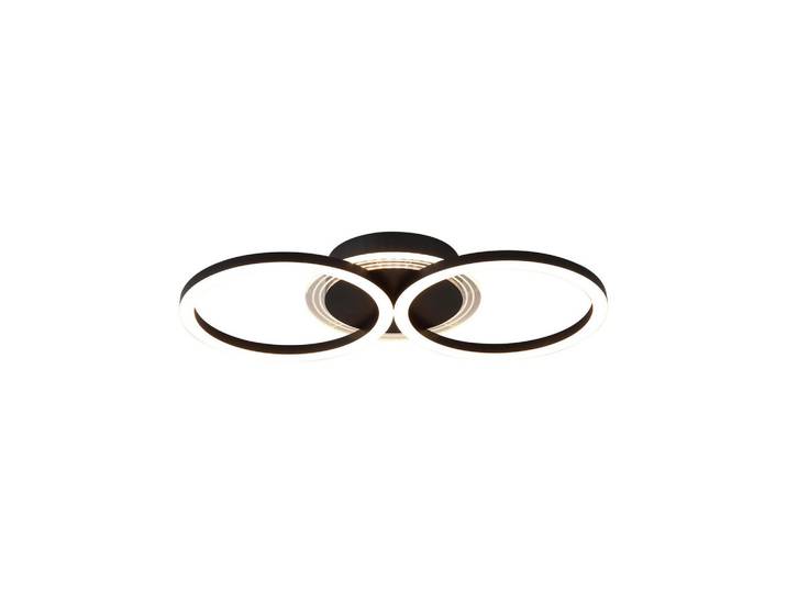 Deckenleuchte Contour, Schwarz, Metall, Kunststoff, 46x6x23 cm, Europäischer Sicherheitsstandard, Lampen & Leuchten, Innenbeleuchtung, Deckenleuchten, Deckenleuchten